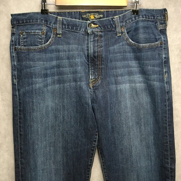 Lucky Brand Mens 361 Vintage Straight Fit Blue Jeans size 40x32 Italian Denim - Picture 4 of 11